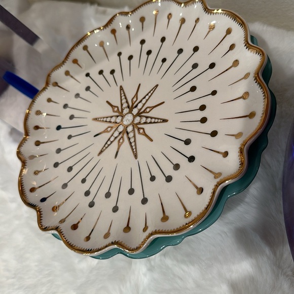 4 Green 24K Gold Plates Catherine Martin x Anthropologie * - Picture 6 of 9